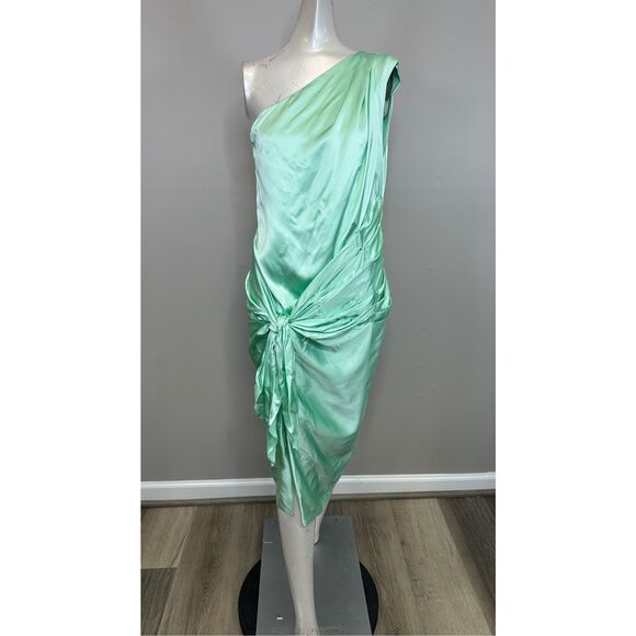 Alejandra Alonso Rojas Knotted Charmeuse Knee-Length Dress Size US8 $1495 - Picture 5 of 10
